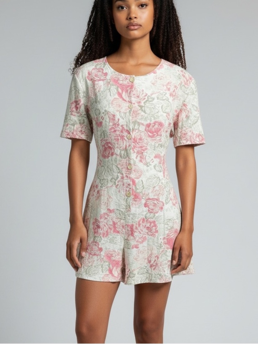 FREDERICK’S OF HOLLYWOOD 80s rare vintage floral cotton romper size small